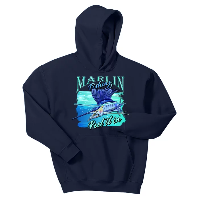 Marline Fishing Reel It In Kids Hoodie