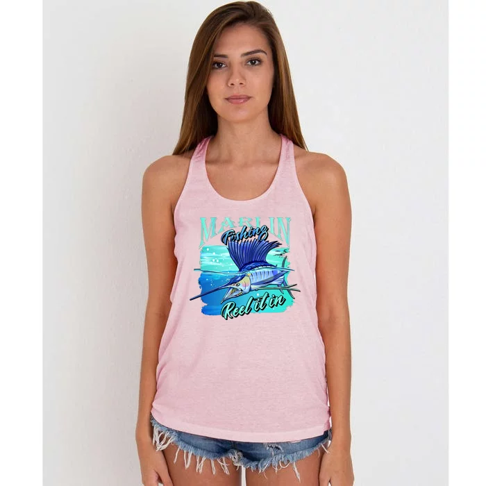 Marline Fishing Reel It In Women's Knotted Racerback Tank