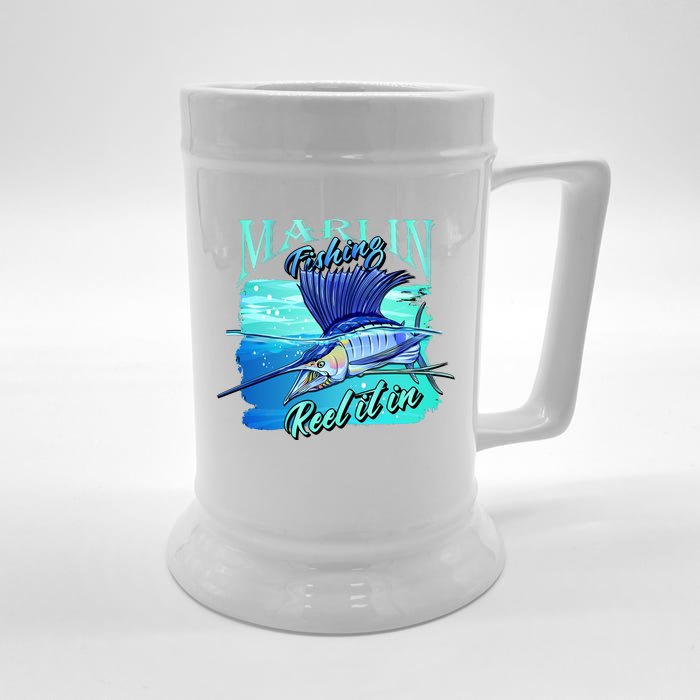 Marline Fishing Reel It In Front & Back Beer Stein