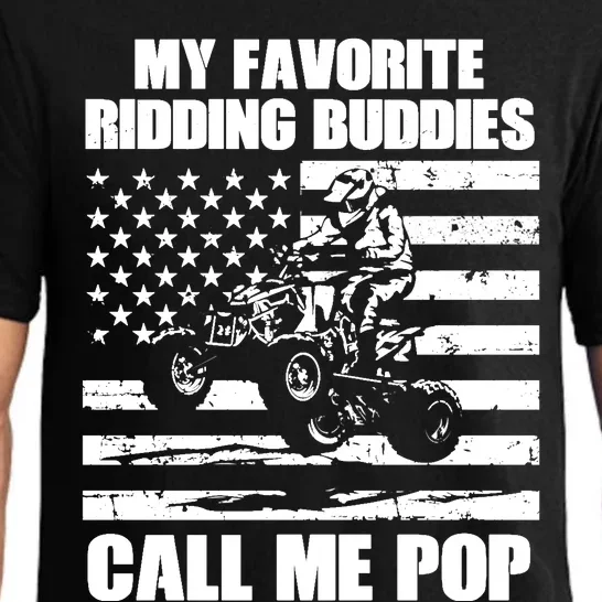 My Favorite Riding Buddies Call Me Pop ATV Rider Family Long Sleeve Pajama Set