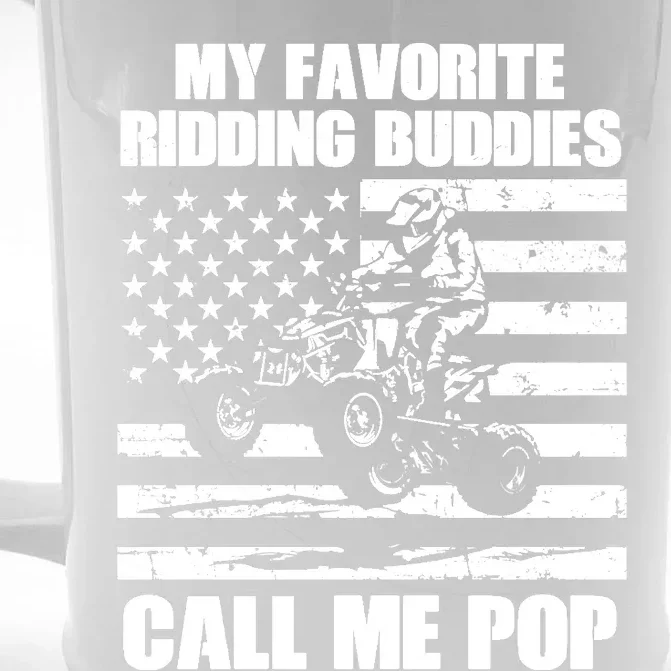 My Favorite Riding Buddies Call Me Pop ATV Rider Family Long Sleeve Front & Back Beer Stein