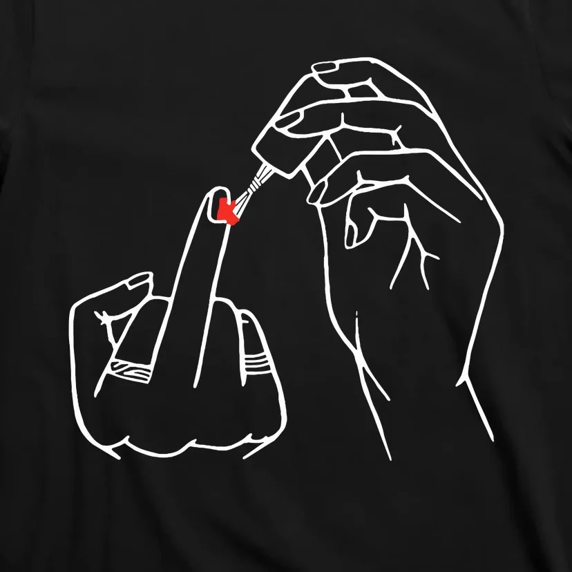 Middle Finger Red Nail Polish T-Shirt