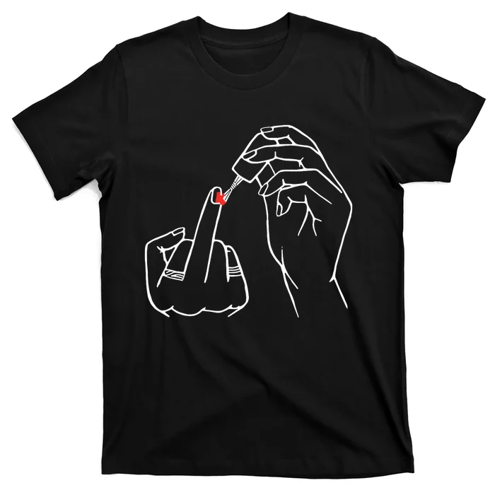 Middle Finger Red Nail Polish T-Shirt