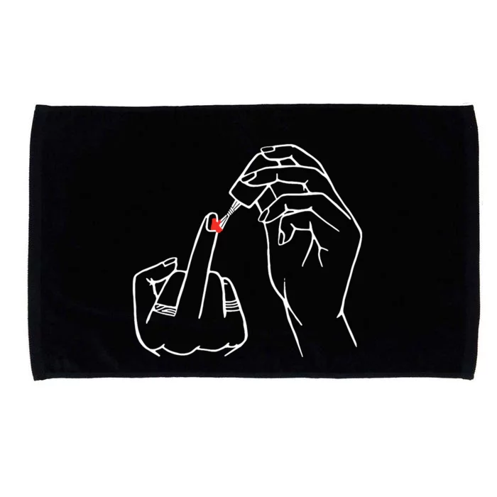 Middle Finger Red Nail Polish Microfiber Hand Towel