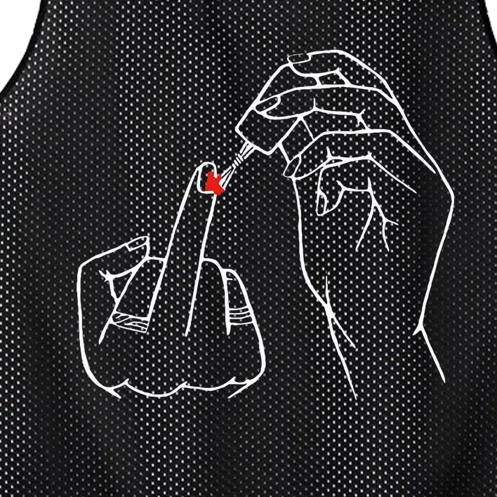 Middle Finger Red Nail Polish Mesh Reversible Basketball Jersey Tank