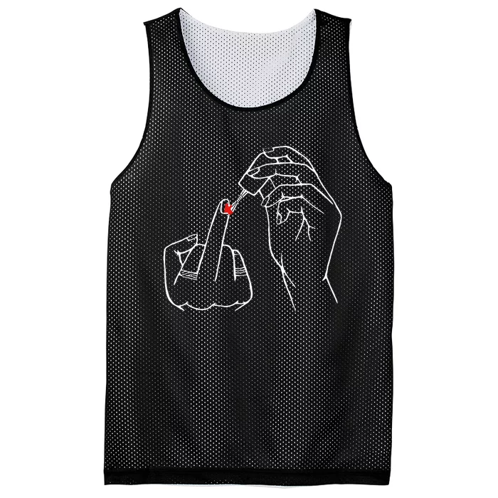 Middle Finger Red Nail Polish Mesh Reversible Basketball Jersey Tank