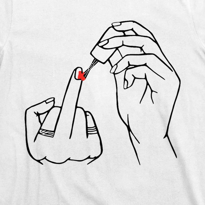 Middle Finger Red Nail Polish T-Shirt