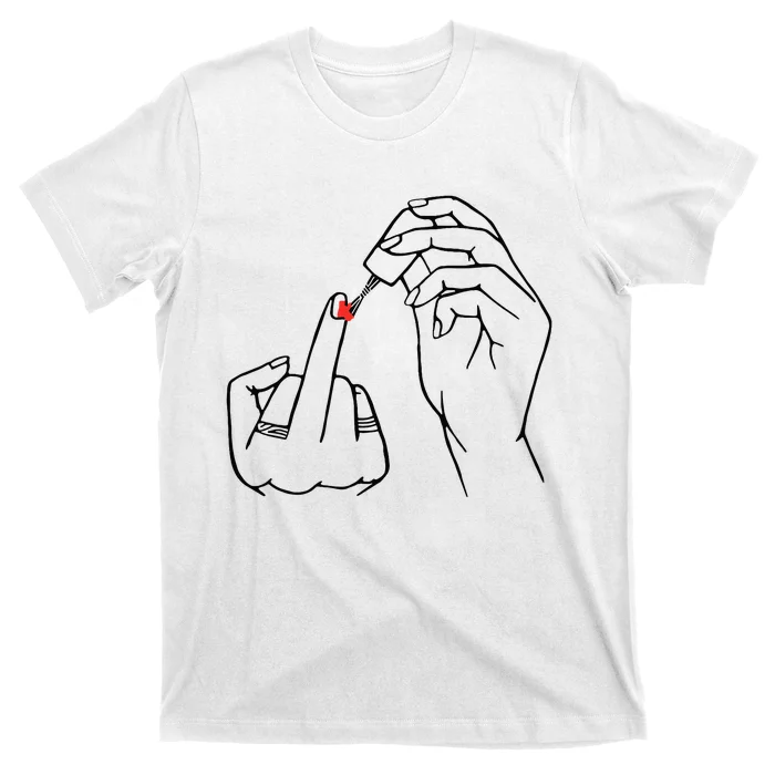 Middle Finger Red Nail Polish T-Shirt