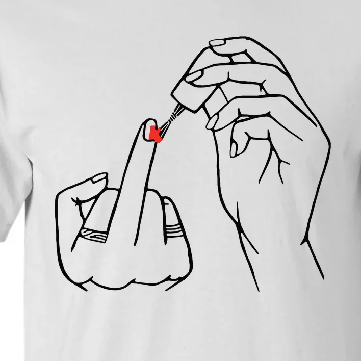 Middle Finger Red Nail Polish Tall T-Shirt