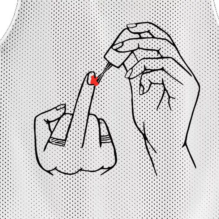 Middle Finger Red Nail Polish Mesh Reversible Basketball Jersey Tank