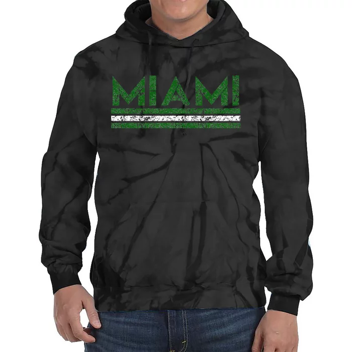 Miami Florida Retro Vintage Weathered Tie Dye Hoodie