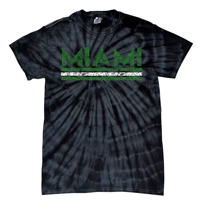 Miami Florida Retro Vintage Weathered Tie-Dye T-Shirt