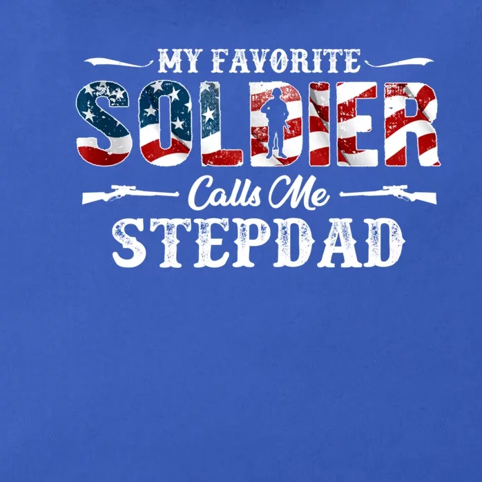 My Favorite Soldier Calls Me Stepdad Gift Fathers Day Gift Zip Tote Bag