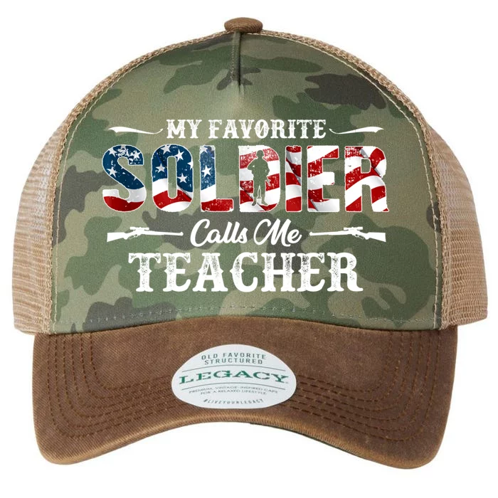 My Favorite Soldier Calls Me Teacher Gift Fathers Day Gift Legacy Tie Dye Trucker Hat