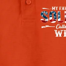 My Favorite Soldier Calls Me Wife Gift Fathers Day Cute Gift Dry Zone Grid Performance Polo