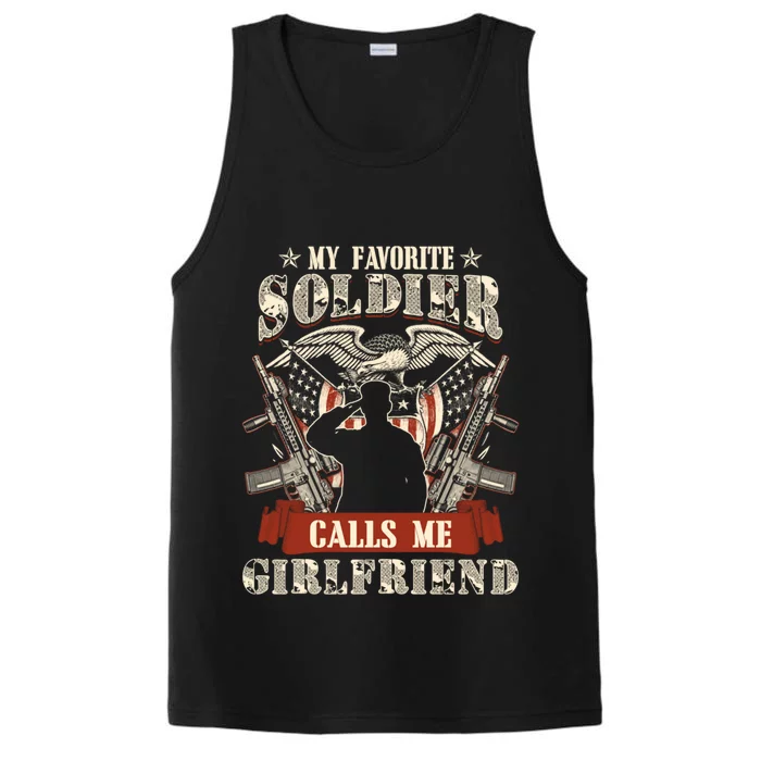 My Favorite Soldier Calls Me Friend Proud Army Family Meaningful Gift Performance Tank