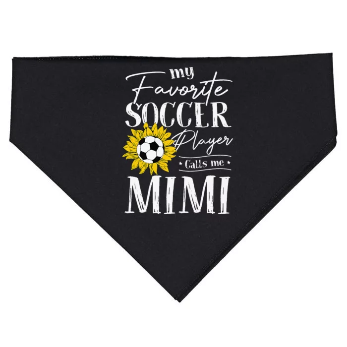 My Favorite Soccer Player Calls Me Mimi Sunflower USA-Made Doggie Bandana