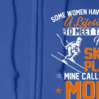 My Favorite Skiing Player Calls Me Mom Gift For Mother Mama Gift Full Zip Hoodie