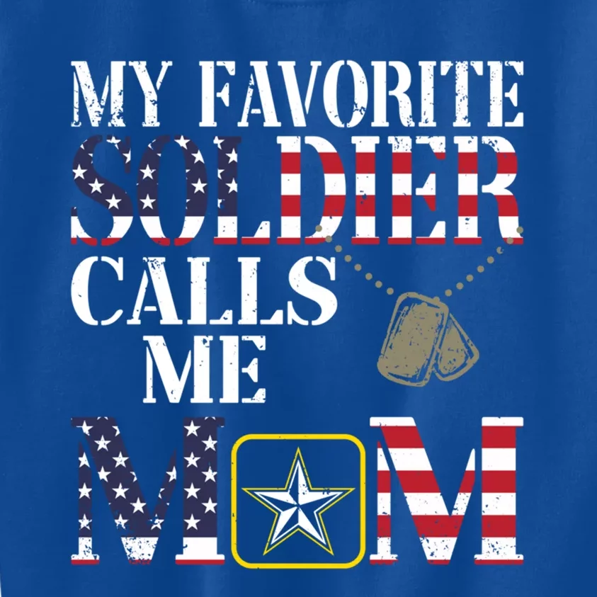 My Favorite Soldier Calls Me Mom Proud Army Mom Gift Kids Sweatshirt