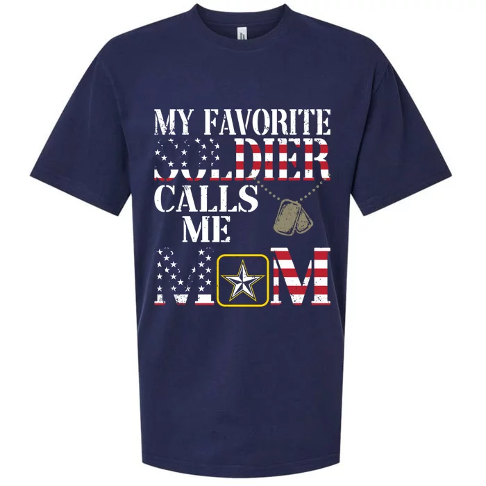 My Favorite Soldier Calls Me Mom Proud Army Mom Gift Sueded Cloud Jersey T-Shirt