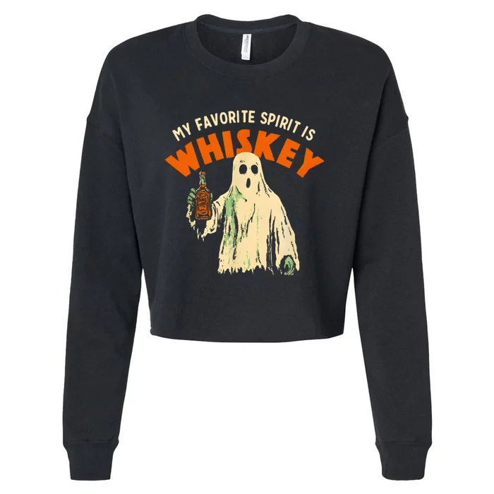 My Favorite Spirit Is Whiskey Cropped Pullover Crew