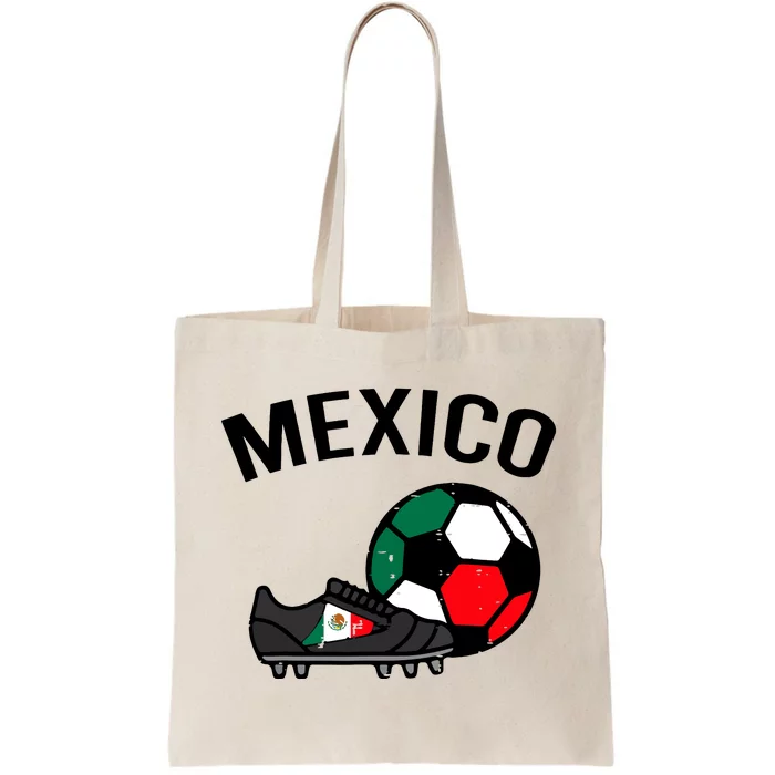 Mexico Flag Soccer Ball Shoes Football Fan Tote Bag