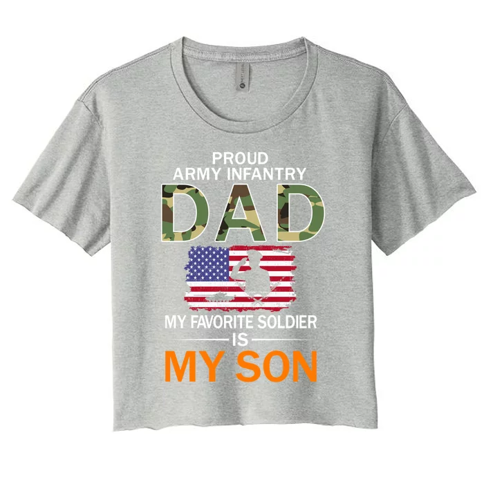 My Favorite Soldier Is My Songiftproud Army Infantry Dad Army Gift Women's Crop Top Tee