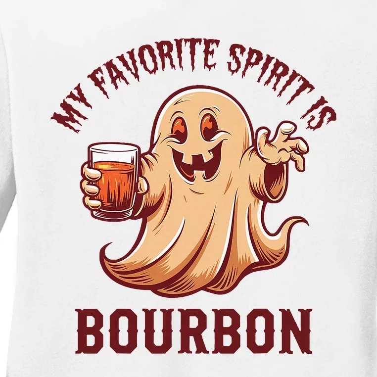 My Favorite Spirit Is Bourbon Bourbon Lover Gifts Ladies Long Sleeve Shirt