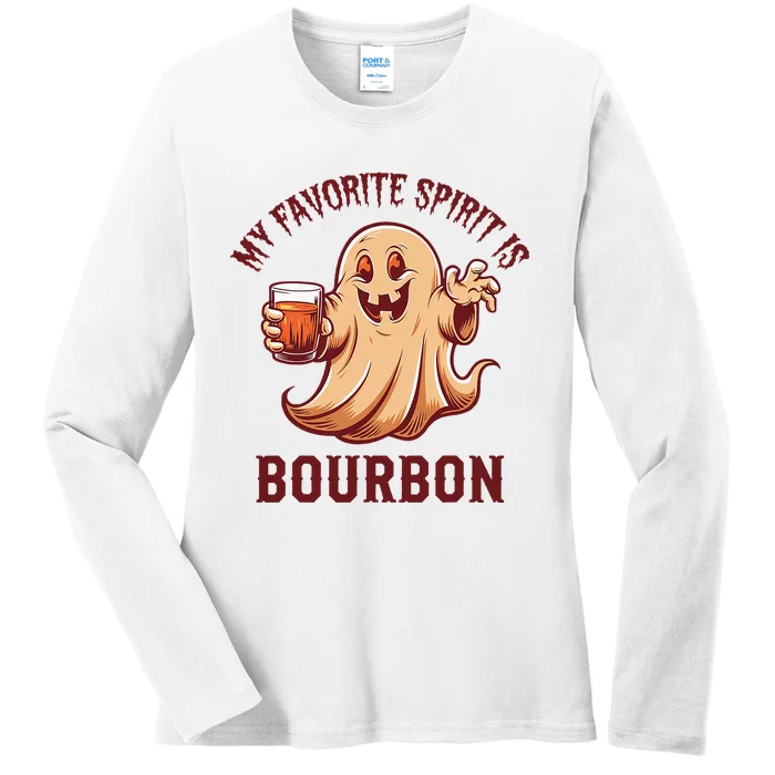 My Favorite Spirit Is Bourbon Bourbon Lover Gifts Ladies Long Sleeve Shirt