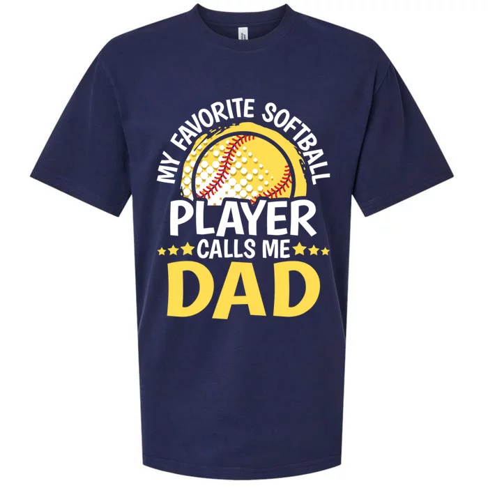 My Favorite Softball Player Calls Me Dad Funny Softball Dad Gift Sueded Cloud Jersey T-Shirt