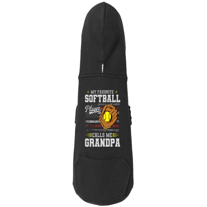 My Favorite Softball Player Calls Me Grandpa Father’S Day Doggie 3-End Fleece Hoodie