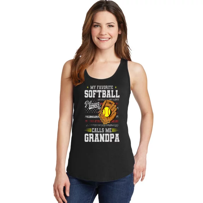 My Favorite Softball Player Calls Me Grandpa Father’S Day Ladies Essential Tank