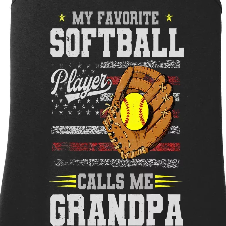 My Favorite Softball Player Calls Me Grandpa Father’S Day Ladies Essential Tank