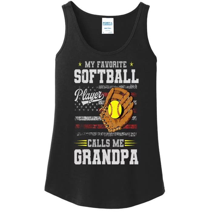 My Favorite Softball Player Calls Me Grandpa Father’S Day Ladies Essential Tank