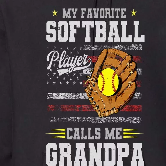 My Favorite Softball Player Calls Me Grandpa Father’S Day Premium Hoodie