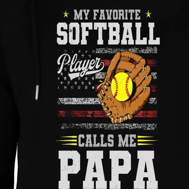 My Favorite Softball Player Calls Me Papa Father’S Day Dad Womens Funnel Neck Pullover Hood