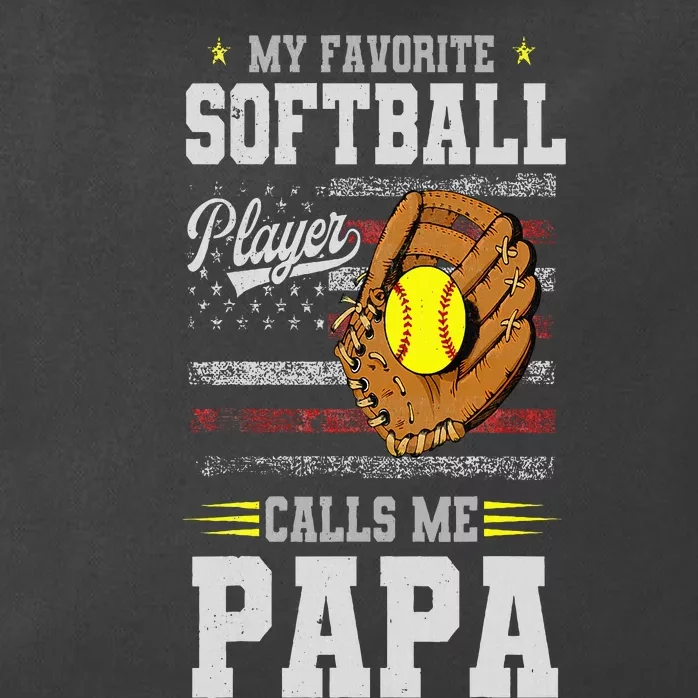 My Favorite Softball Player Calls Me Papa Father’S Day Dad Zip Tote Bag