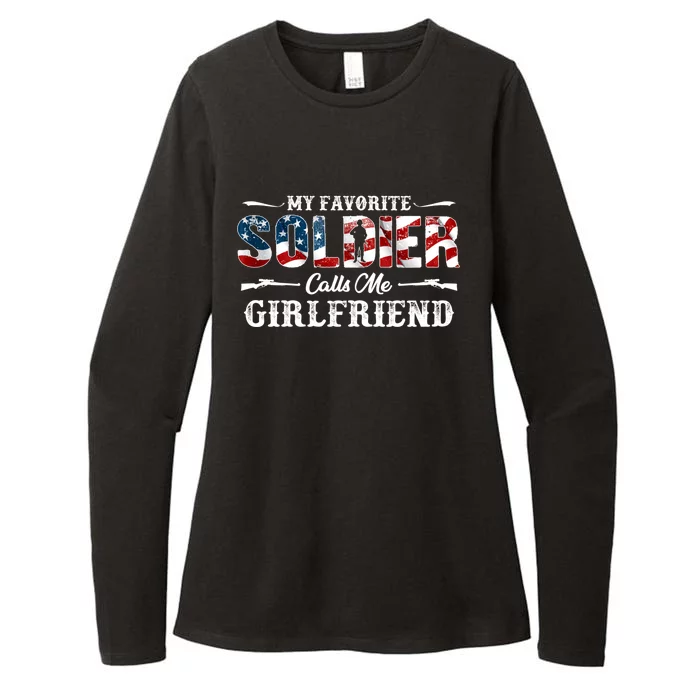 My Favorite Soldier Calls Me Girlfriend Gift Fathers Day Gift Womens CVC Long Sleeve Shirt