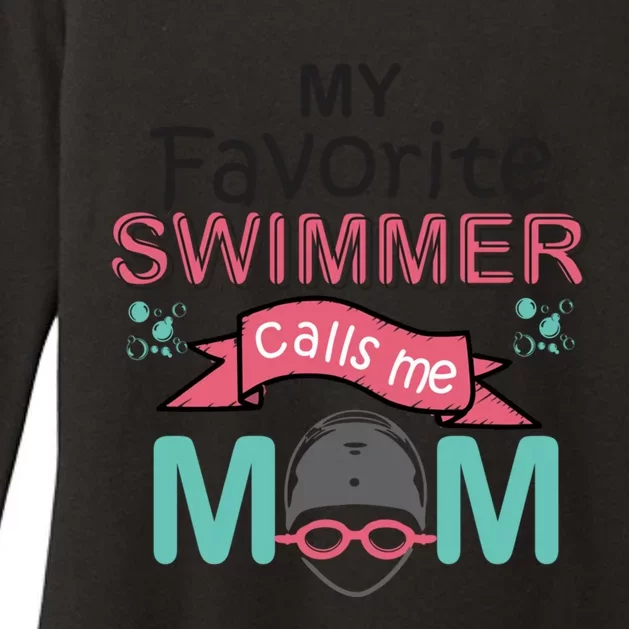 My Favorite Swimmer Calls Me Mom Swim Team Swimming Gift Cute Gift Womens CVC Long Sleeve Shirt