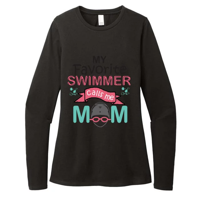 My Favorite Swimmer Calls Me Mom Swim Team Swimming Gift Cute Gift Womens CVC Long Sleeve Shirt