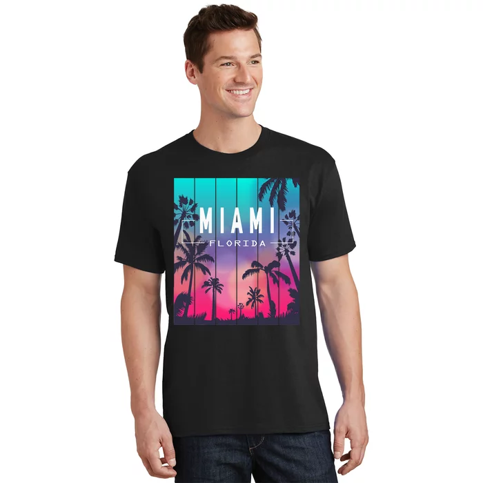 Miami Florida Sunset I Love Miami Beach Souvenir T-Shirt