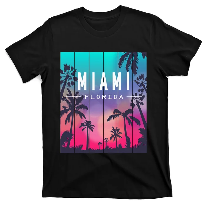 Miami Florida Sunset I Love Miami Beach Souvenir T-Shirt