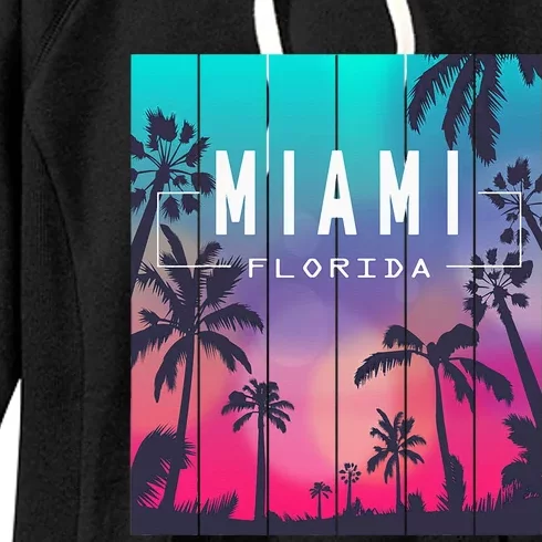 Miami Florida Sunset I Love Miami Beach Souvenir Women's Fleece Hoodie