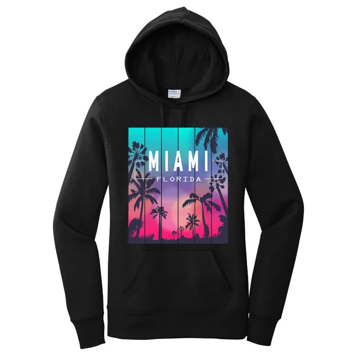 Miami Florida Sunset I Love Miami Beach Souvenir Women's Pullover Hoodie