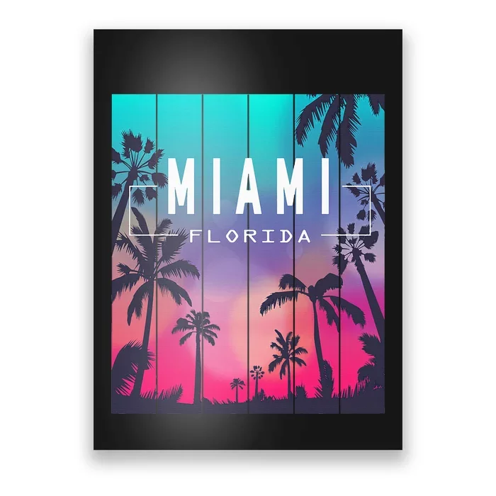 Miami Florida Sunset I Love Miami Beach Souvenir Poster