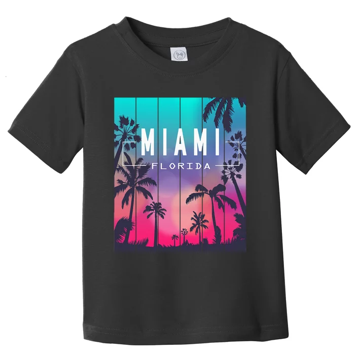 Miami Florida Sunset I Love Miami Beach Souvenir Toddler T-Shirt