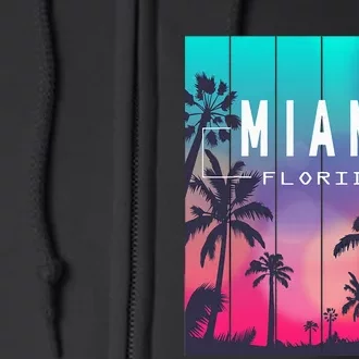 Miami Florida Sunset I Love Miami Beach Souvenir Full Zip Hoodie