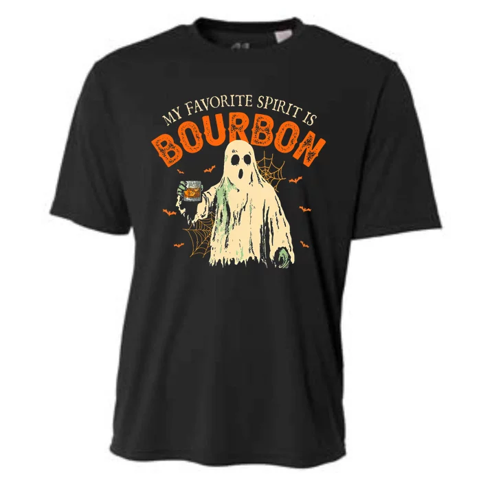 My Favorite Spirit Is Bourbon Funny Ghost Halloween Costume Cooling Performance Crew T-Shirt