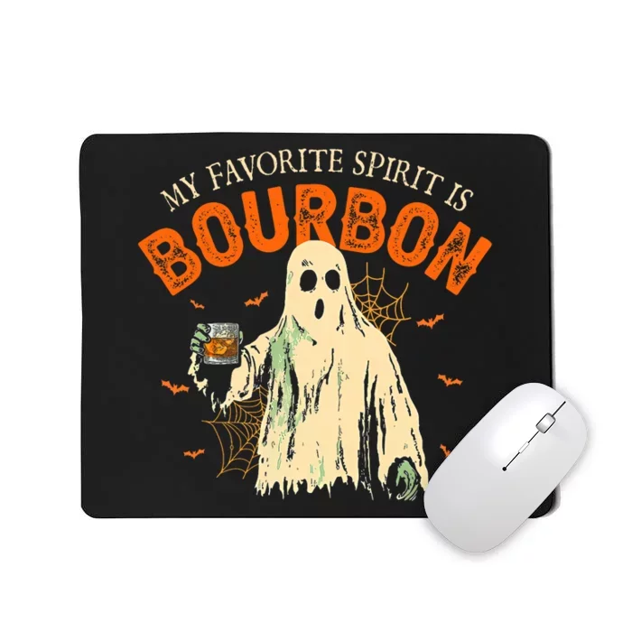 My Favorite Spirit Is Bourbon Funny Ghost Halloween Costume Mousepad