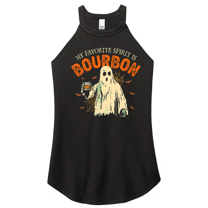 My Favorite Spirit Is Bourbon Funny Ghost Halloween Costume Women’s Perfect Tri Rocker Tank